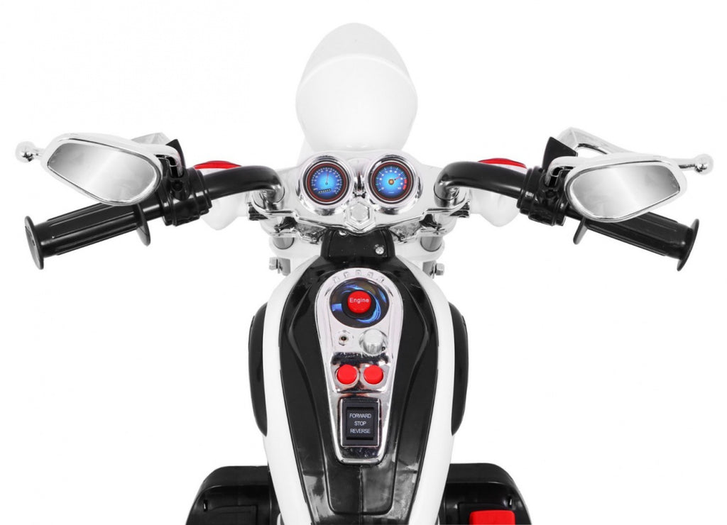Elektrická motorka NightBike Chopper 6 V – biela
