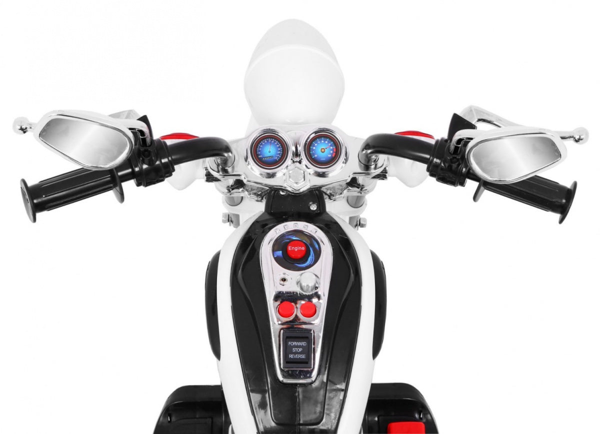 Elektrická motorka NightBike Chopper 6 V – biela