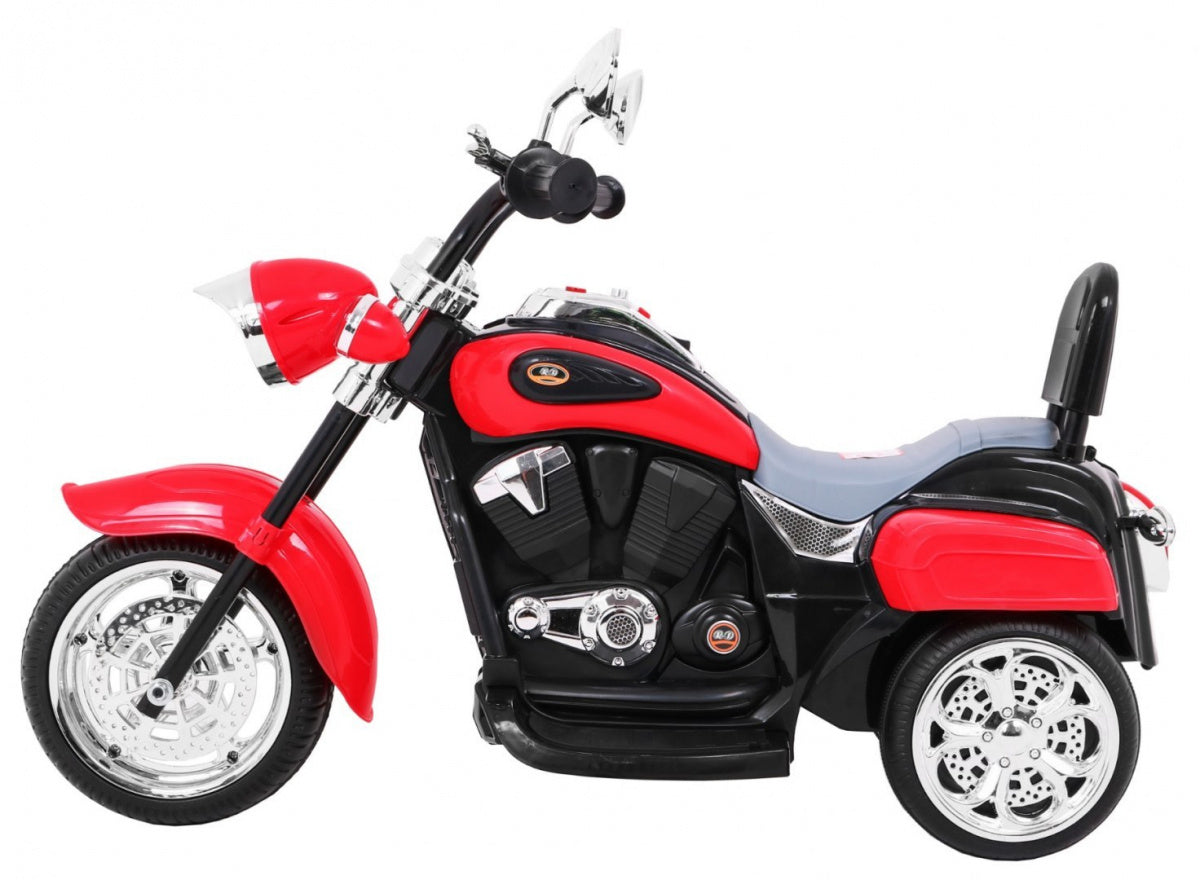 Elektrická motorka NightBike Chopper 6 V – červená