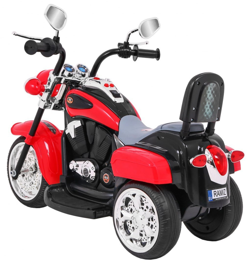 Elektrická motorka NightBike Chopper 6 V – červená
