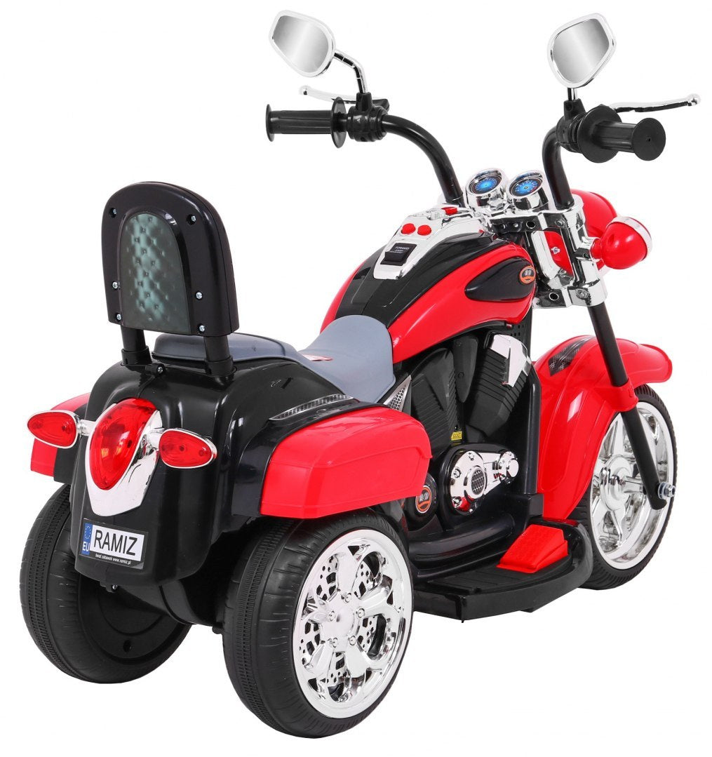 Elektrická motorka NightBike Chopper 6 V – červená