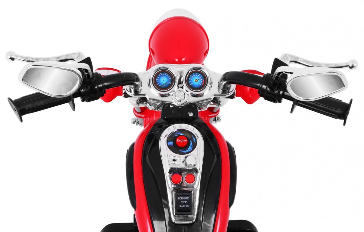 Elektrická motorka NightBike Chopper 6 V – červená