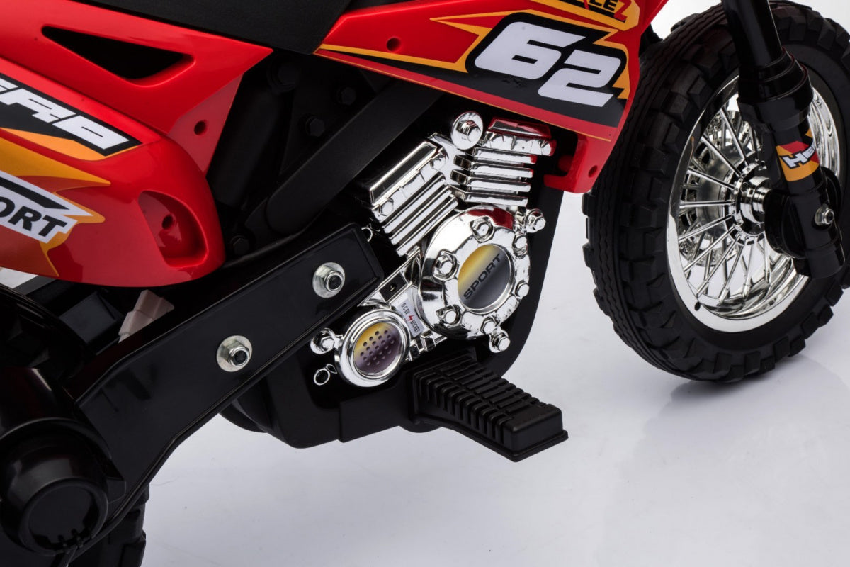 Elektrická motorka Cross 6 V – červená