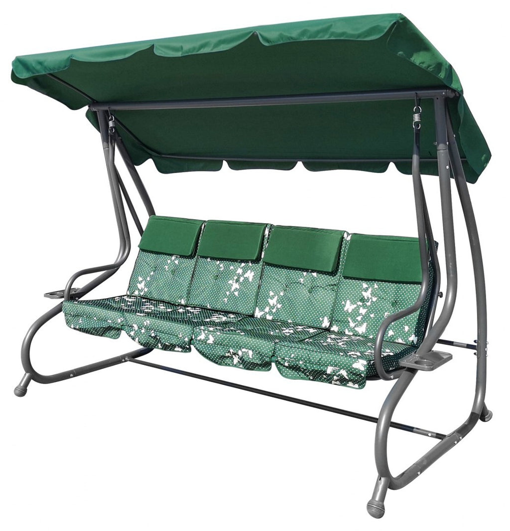 Huge Garden Swing Seat Braid 2x1 Green Butterflies
