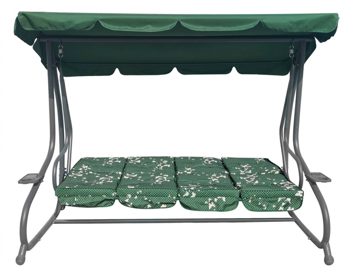 Huge Garden Swing Seat Braid 2x1 Green Butterflies