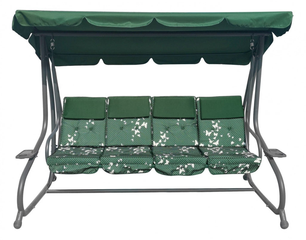 Huge Garden Swing Seat Braid 2x1 Green Butterflies