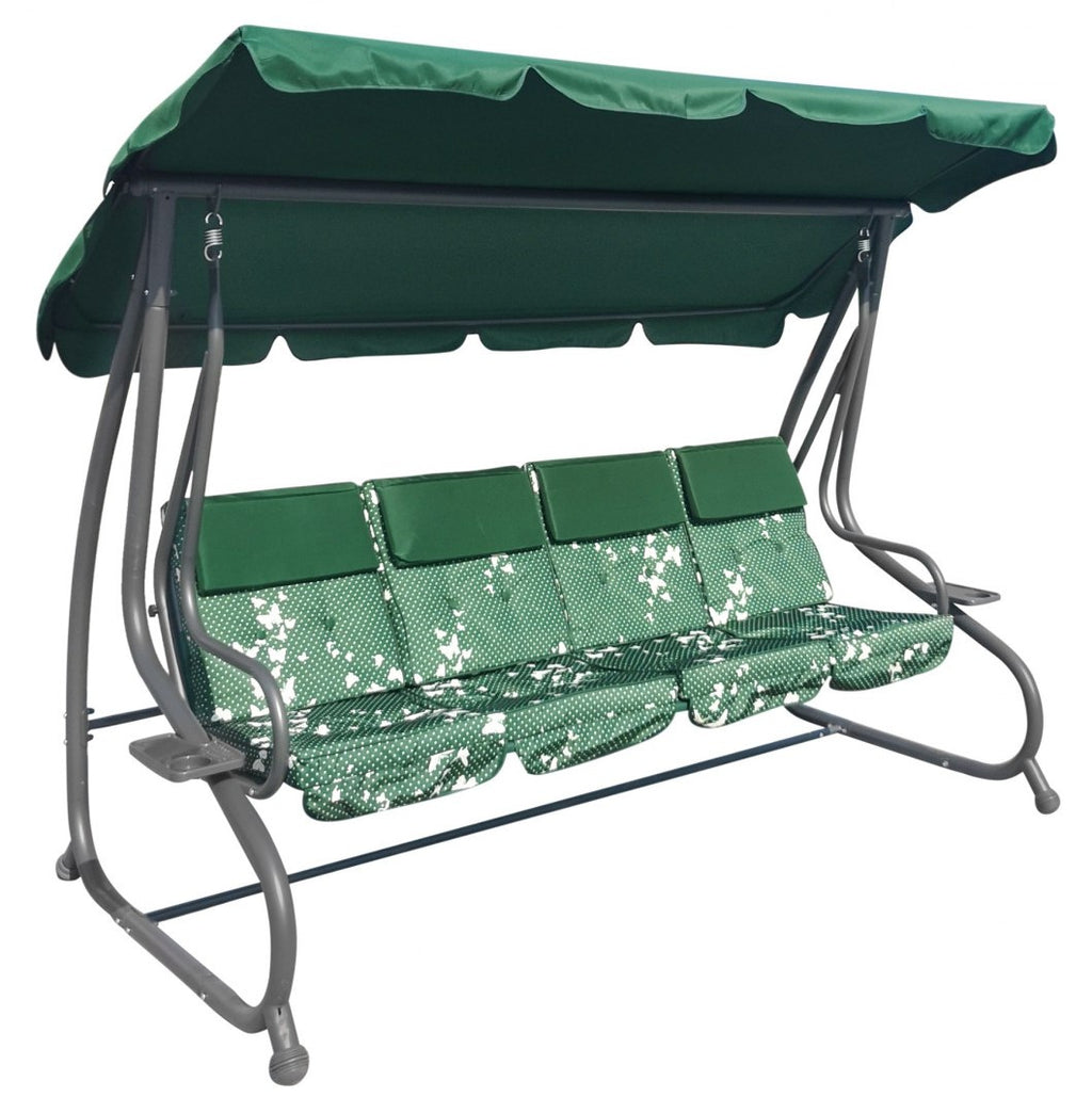 Huge Garden Swing Seat Braid 2x1 Green Butterflies