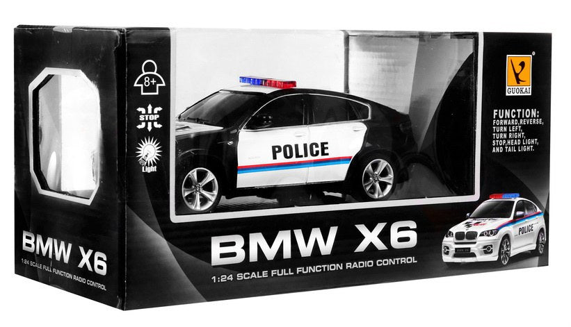 1:24 R/C Licensed police car Bmw X 6 Black Police