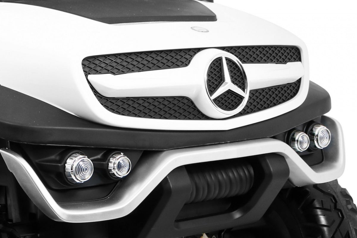 Elektrické autíčko Mercedes-Benz Unimog 12 V / 14 Ah – biele