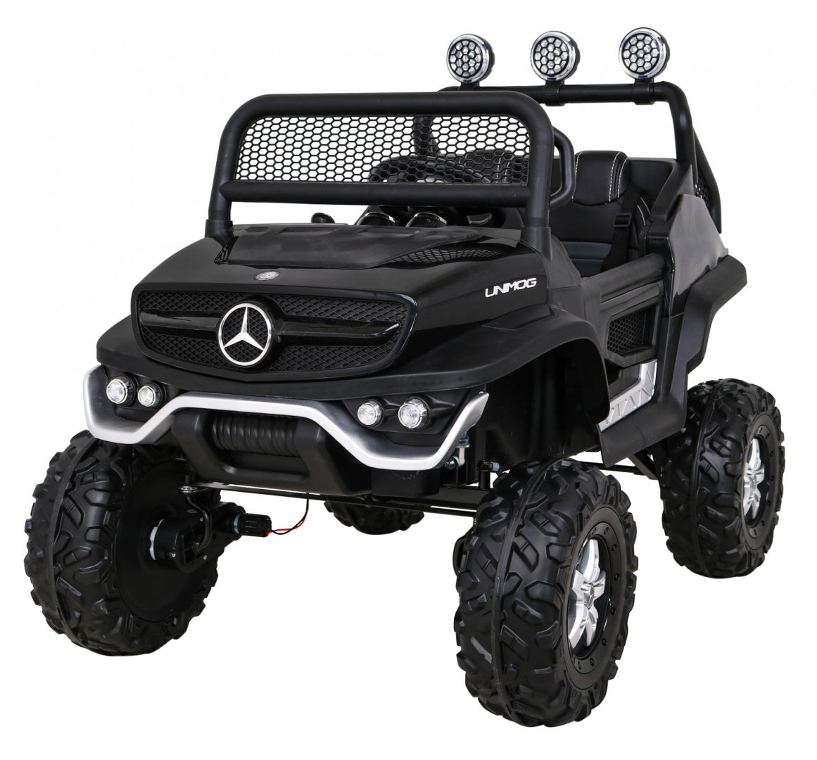 Elektrické autíčko Mercedes-Benz Unimog JL199 12 V – čierne