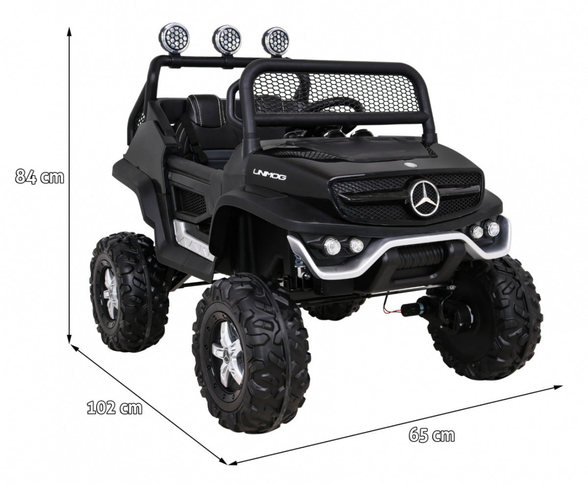 Elektrické autíčko Mercedes-Benz Unimog JL199 12 V – čierne