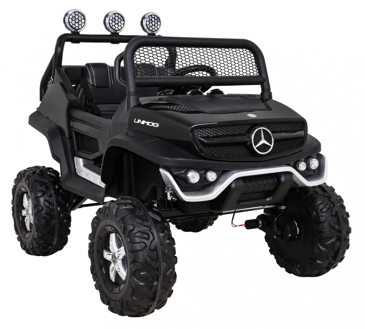 Elektrické autíčko Mercedes-Benz Unimog JL199 12 V – čierne