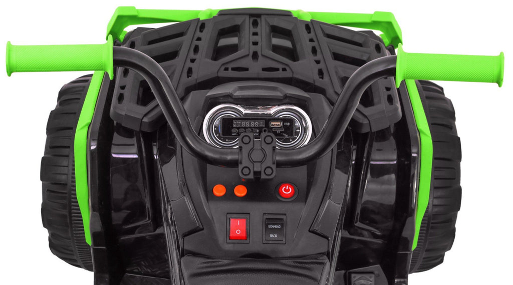 Elektrická štvorkolka ATV 12 V s ovládačom – čierno-zelená