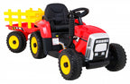 Elektrický traktor BLOW s prívesom 12 V – červený
