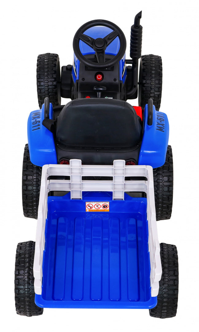 Elektrický traktor BLOW 12 V s prívesom – modrý