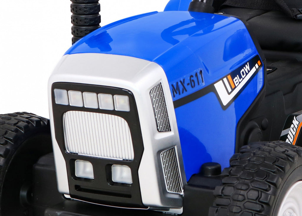 Elektrický traktor BLOW 12 V s prívesom – modrý