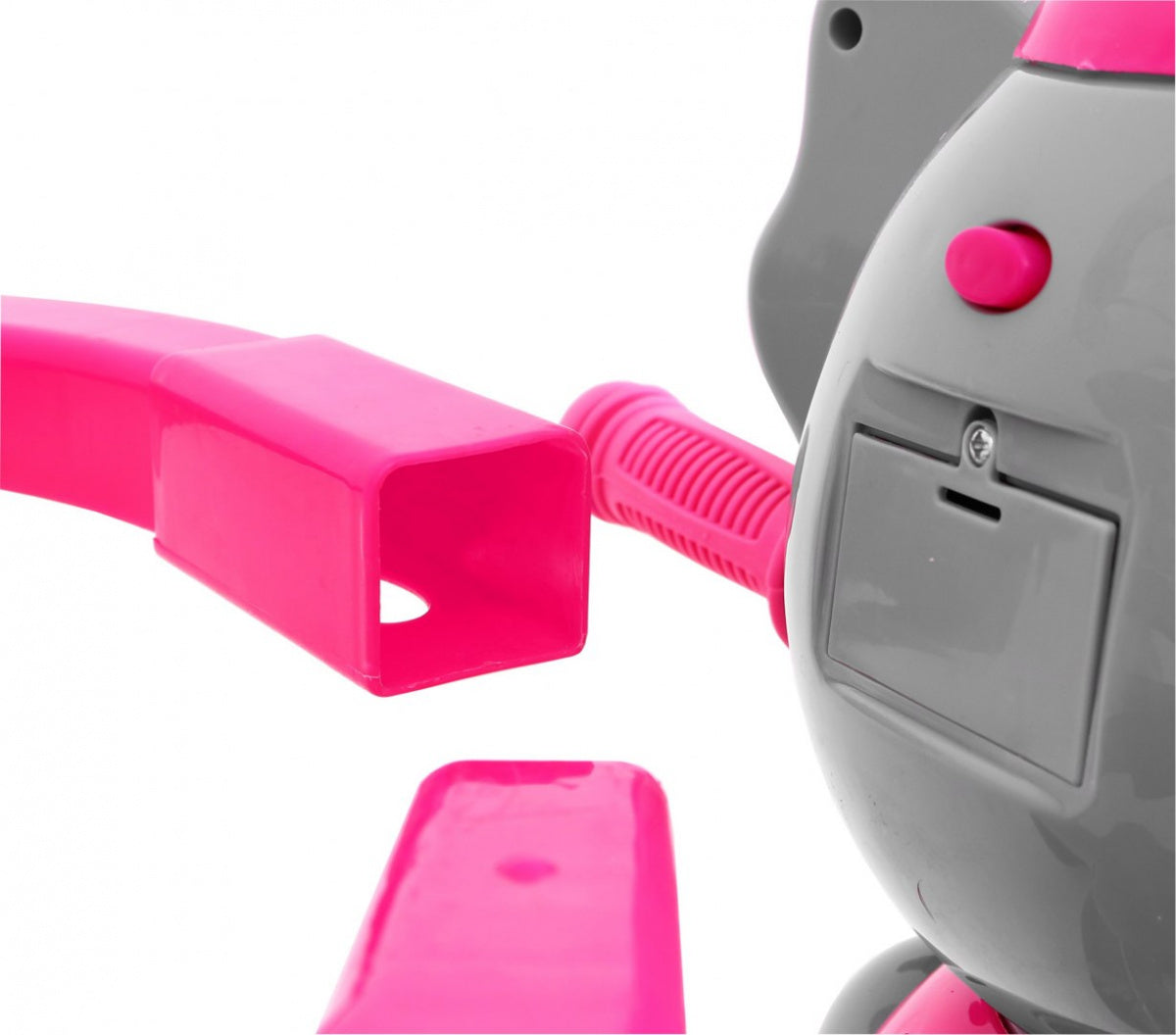 3-wheeled children's bike Elephant Pink + Sounds + Roof + Barrier + Footrest + Handle + Storage