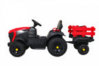 Elektrický traktor Titanium s prívesom 12 V – červený
