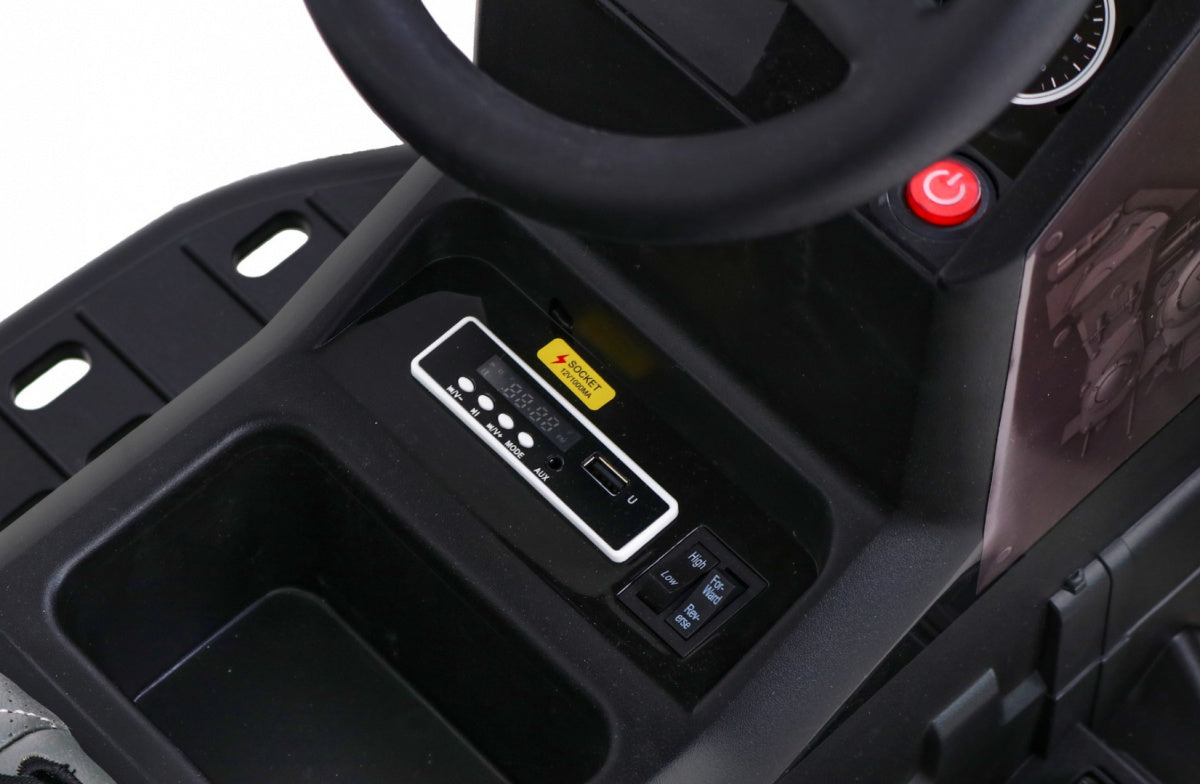 Elektrický traktor Titanium s prívesom 12 V – červený