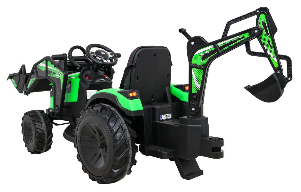 Elektrický traktor 720-T s prívesom 12 V – zelený