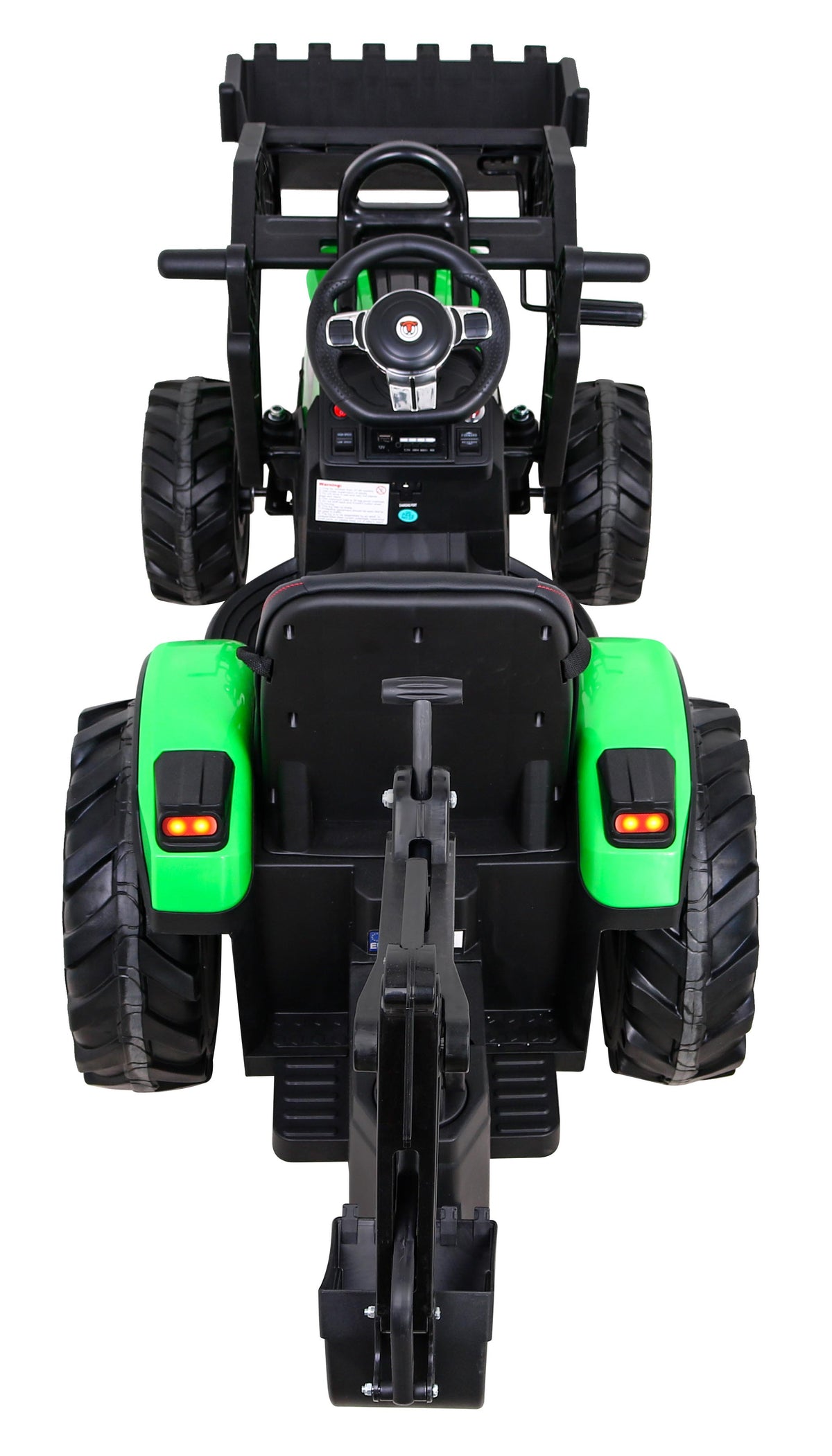 Elektrický traktor 720-T s prívesom 12 V – zelený