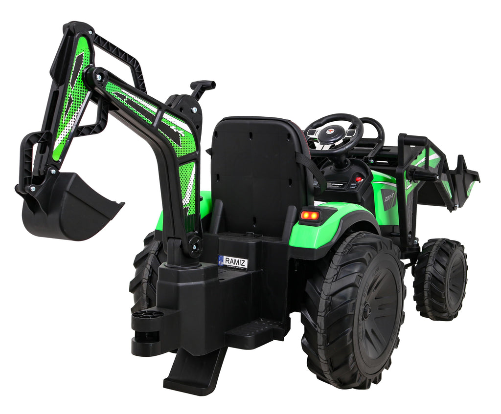 Elektrický traktor 720-T s prívesom 12 V – zelený