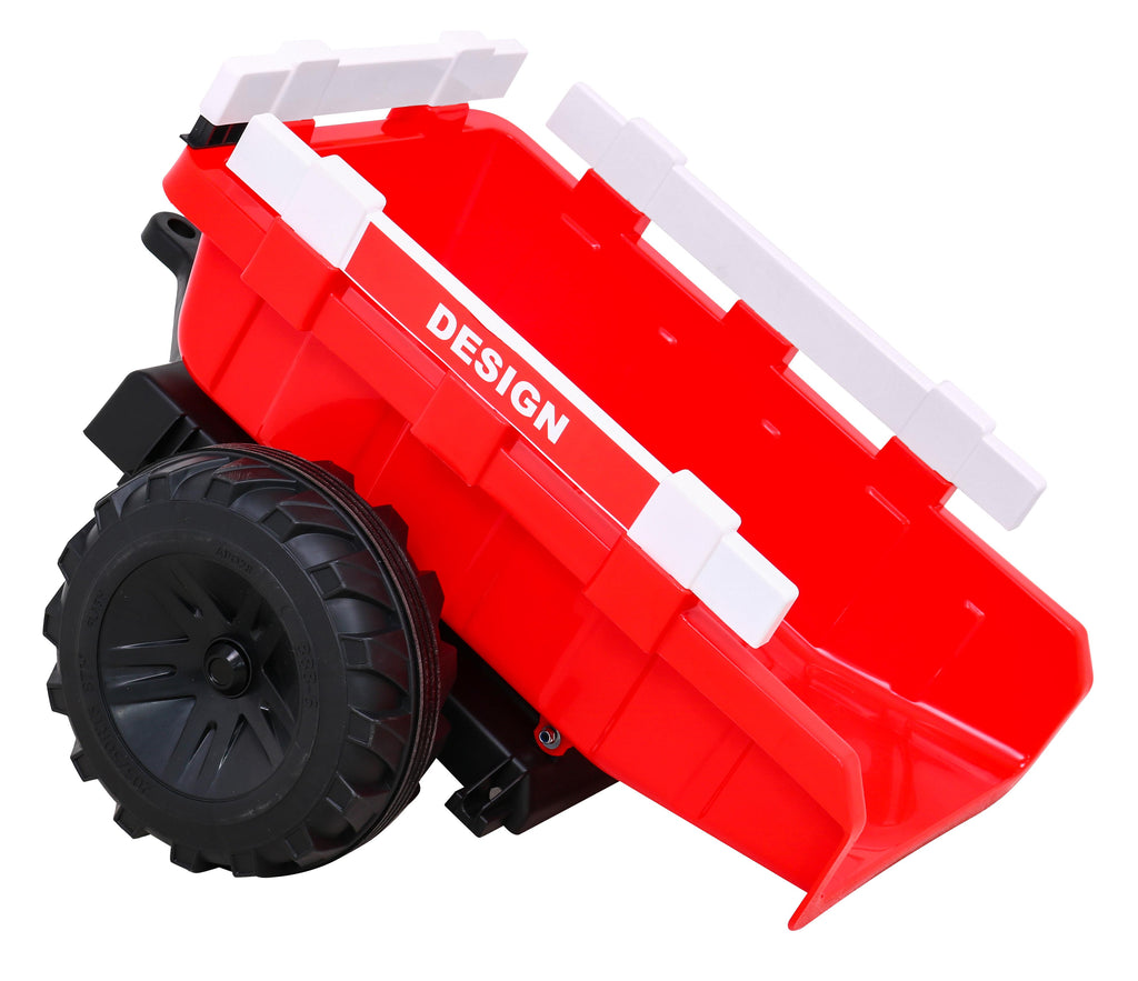 Elektrický traktor 720-T s prívesom 12 V – červený
