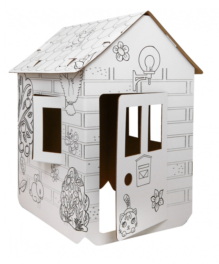House XXL with horses 3D coloring book for children