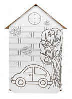 House XXL with a car 3D coloring book for children