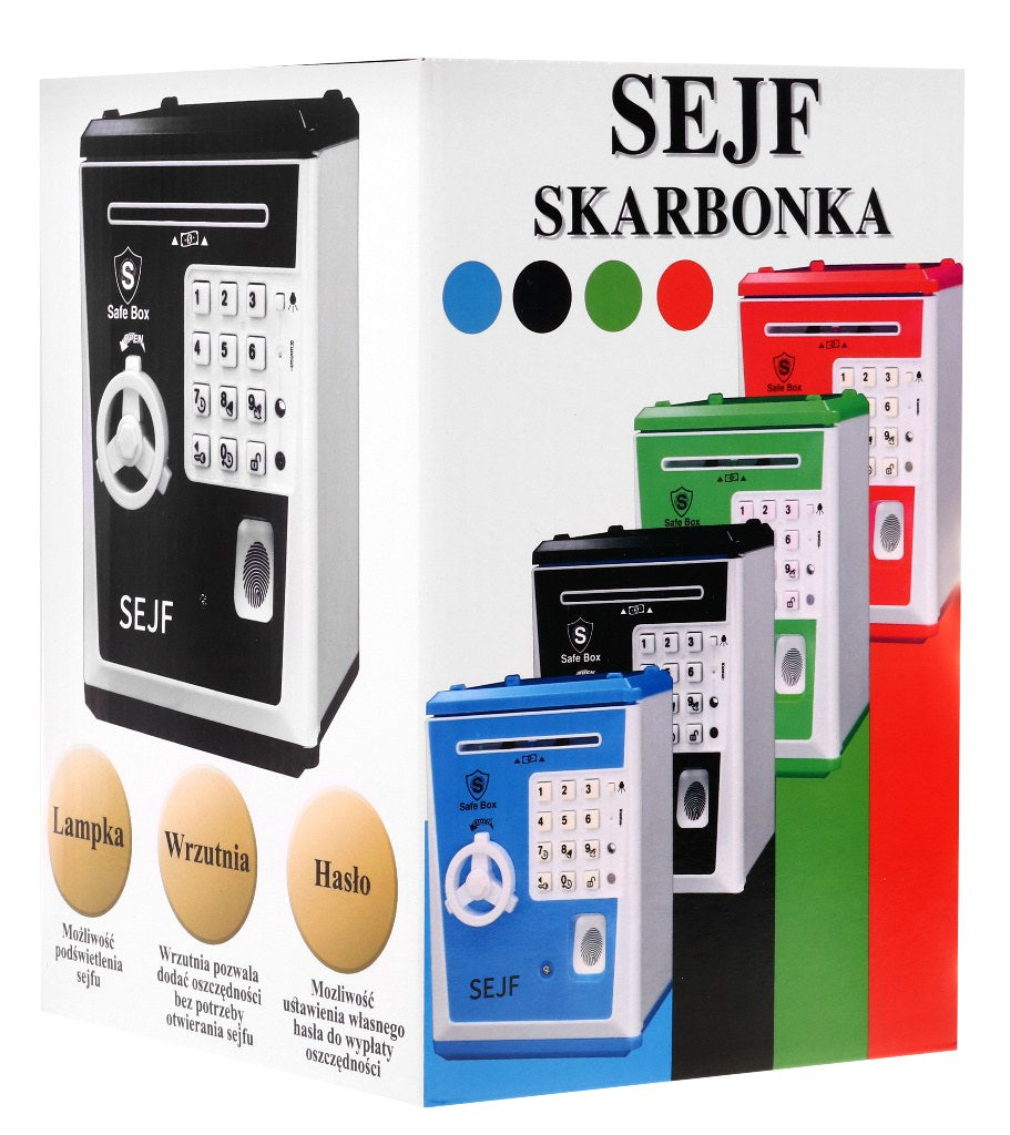 Safety Deposit Box Piggy Bank Blue