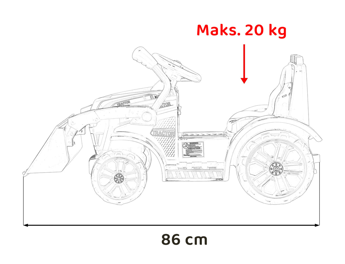 Elektrický traktor s lyžicou G320 6 V – žltý