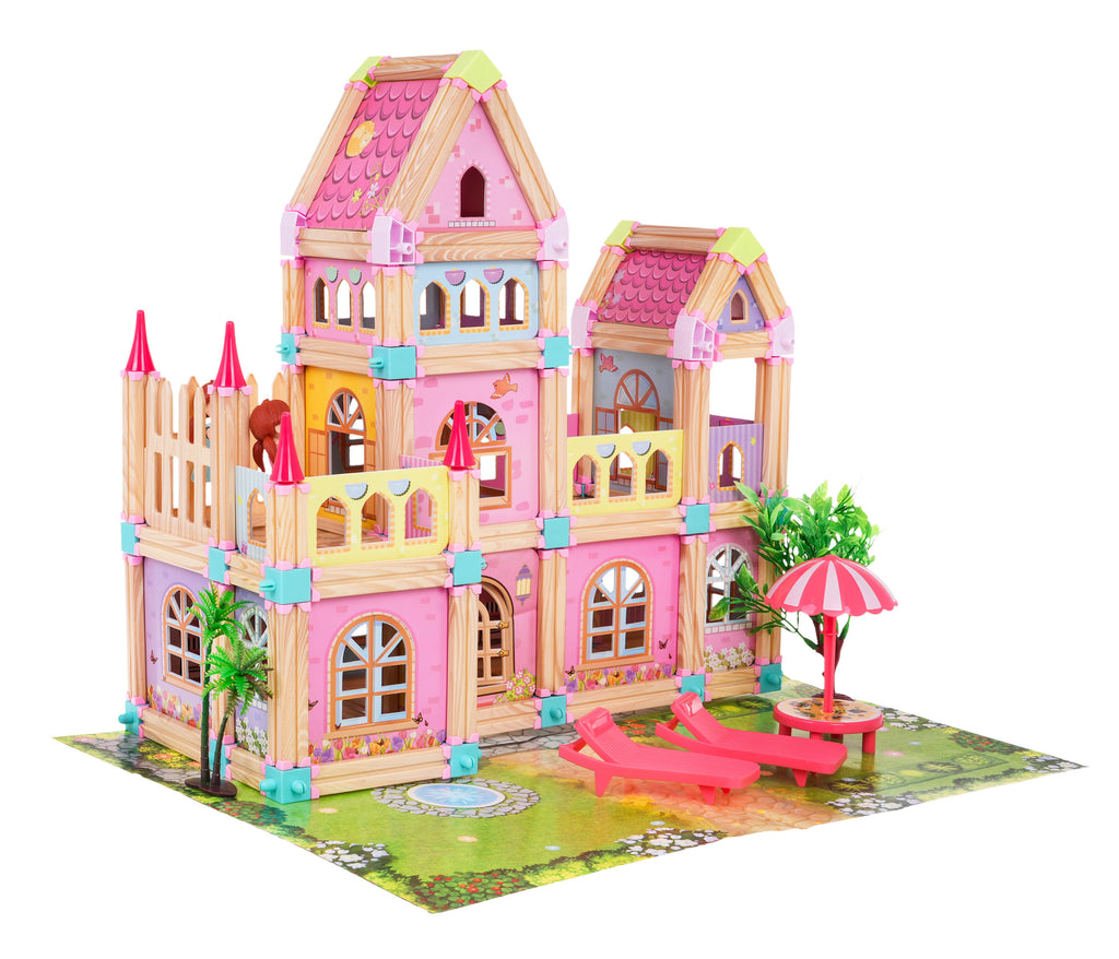 Wooden House + Accessories 183pcs.