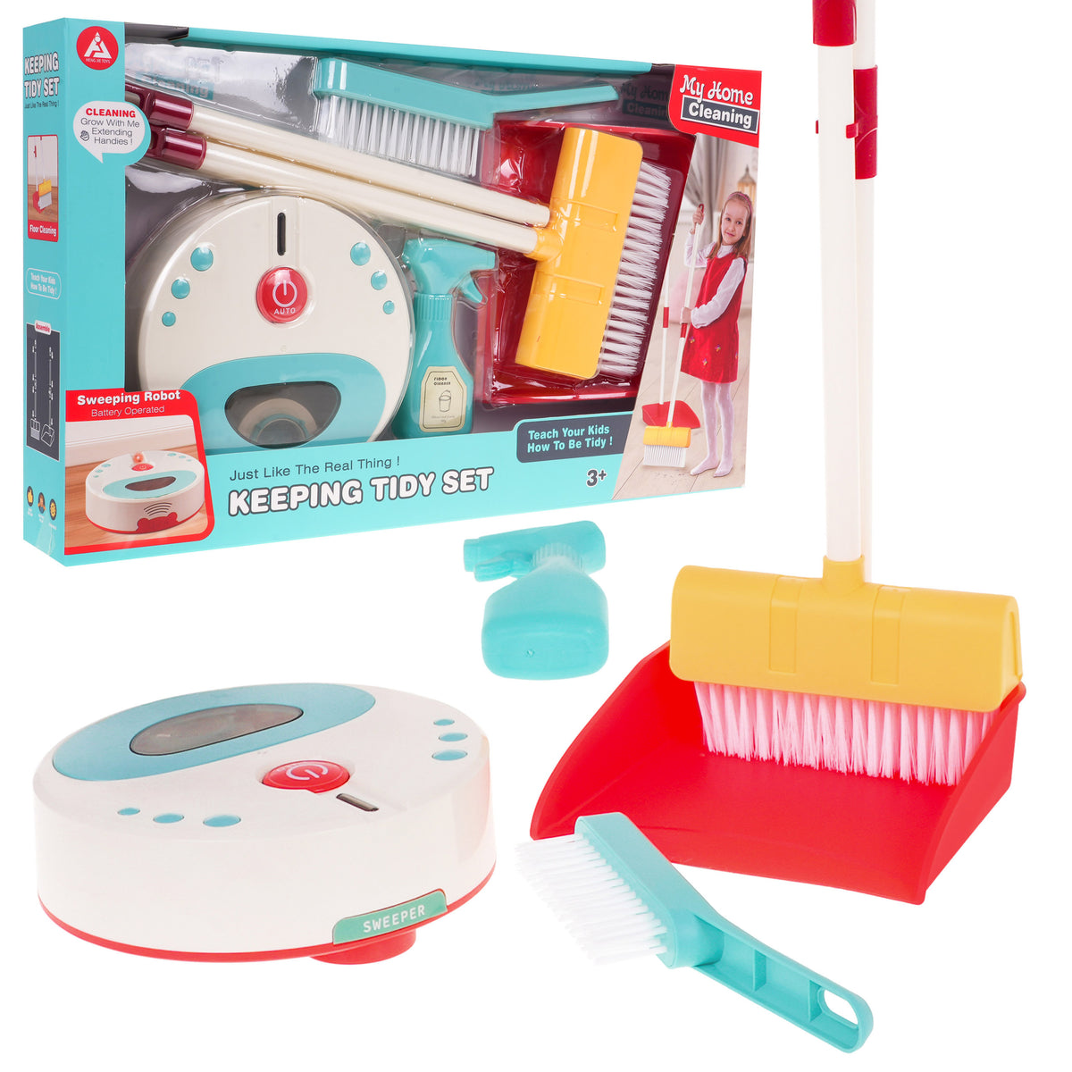 Cleaning kit with vacuum cleaner
