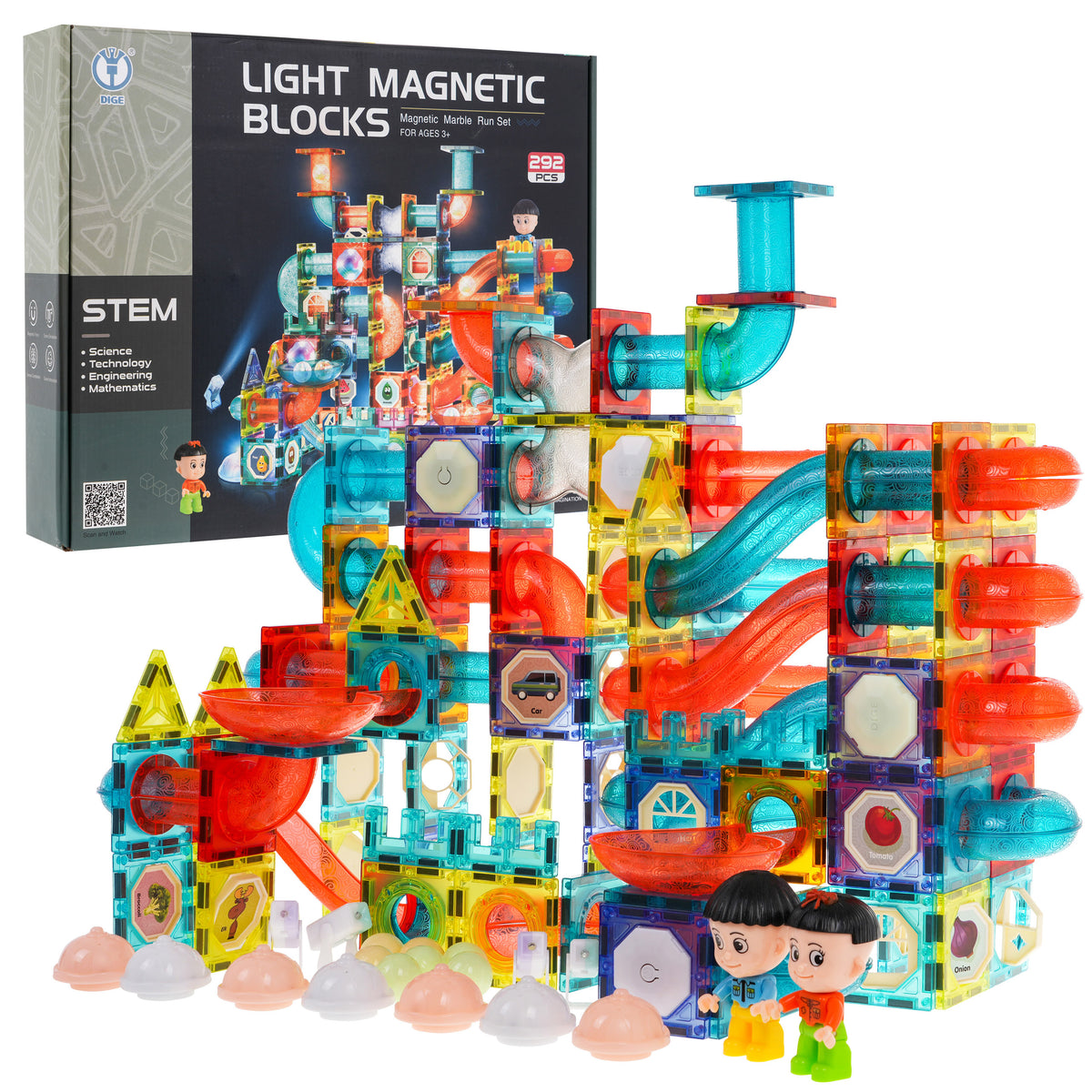 Magnetic Blocks Set of 292 elements