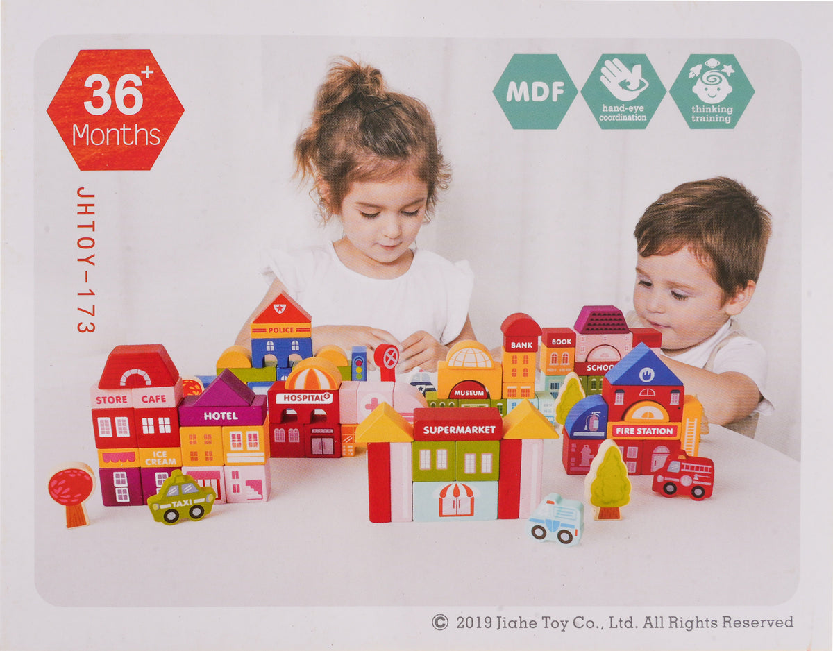 Wooden Blocks City 115pcs. + Sorter
