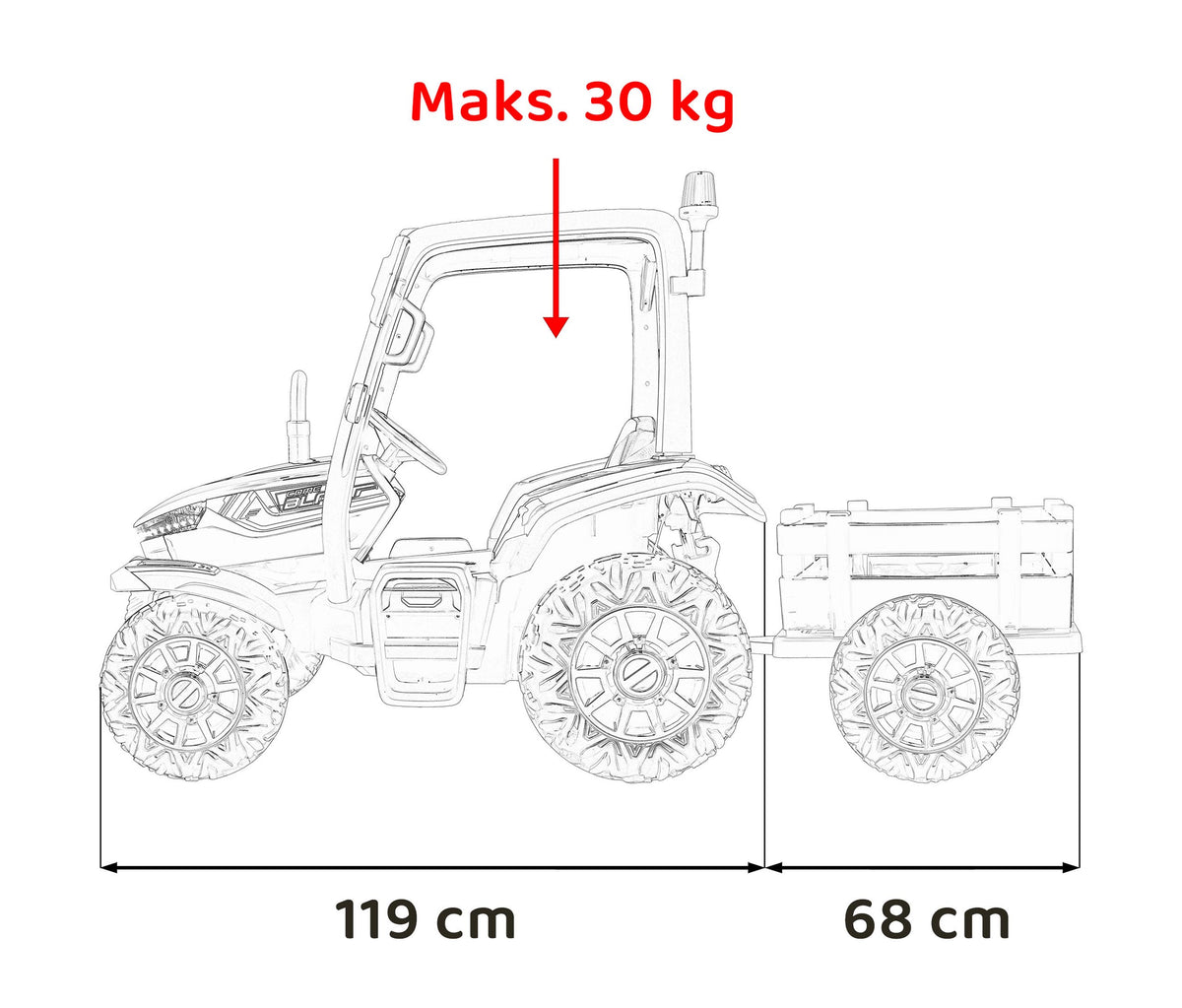 Tractor Vehicle BLAST With Trailer Green