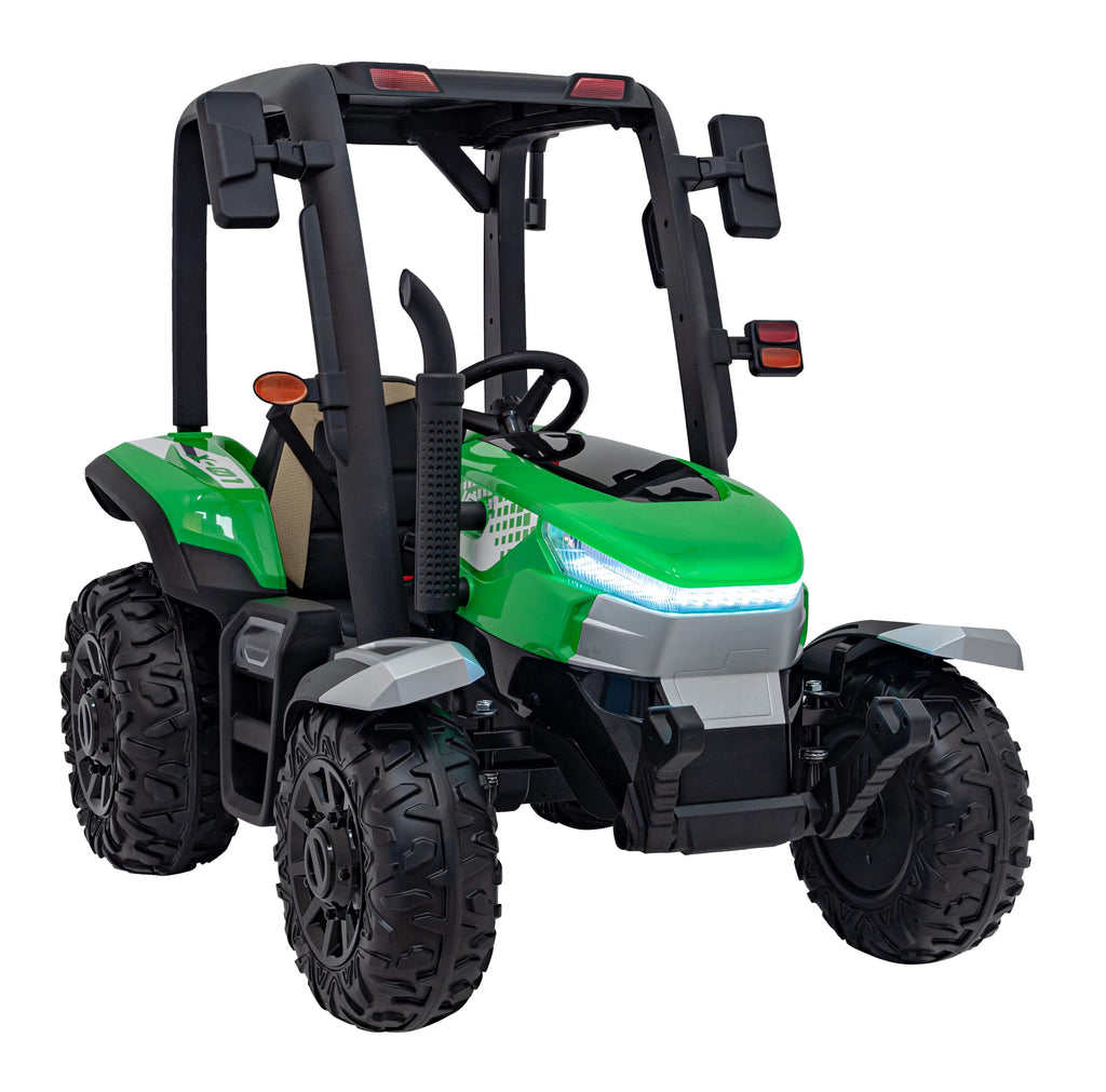 Elektrický traktor BLAST 24 V s prívesom – zelený