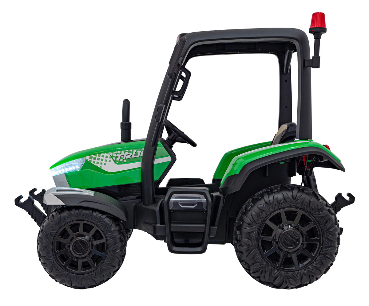 Elektrický traktor BLAST 24 V s prívesom – zelený