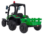 Elektrický traktor BLAST 24 V s prívesom – zelený