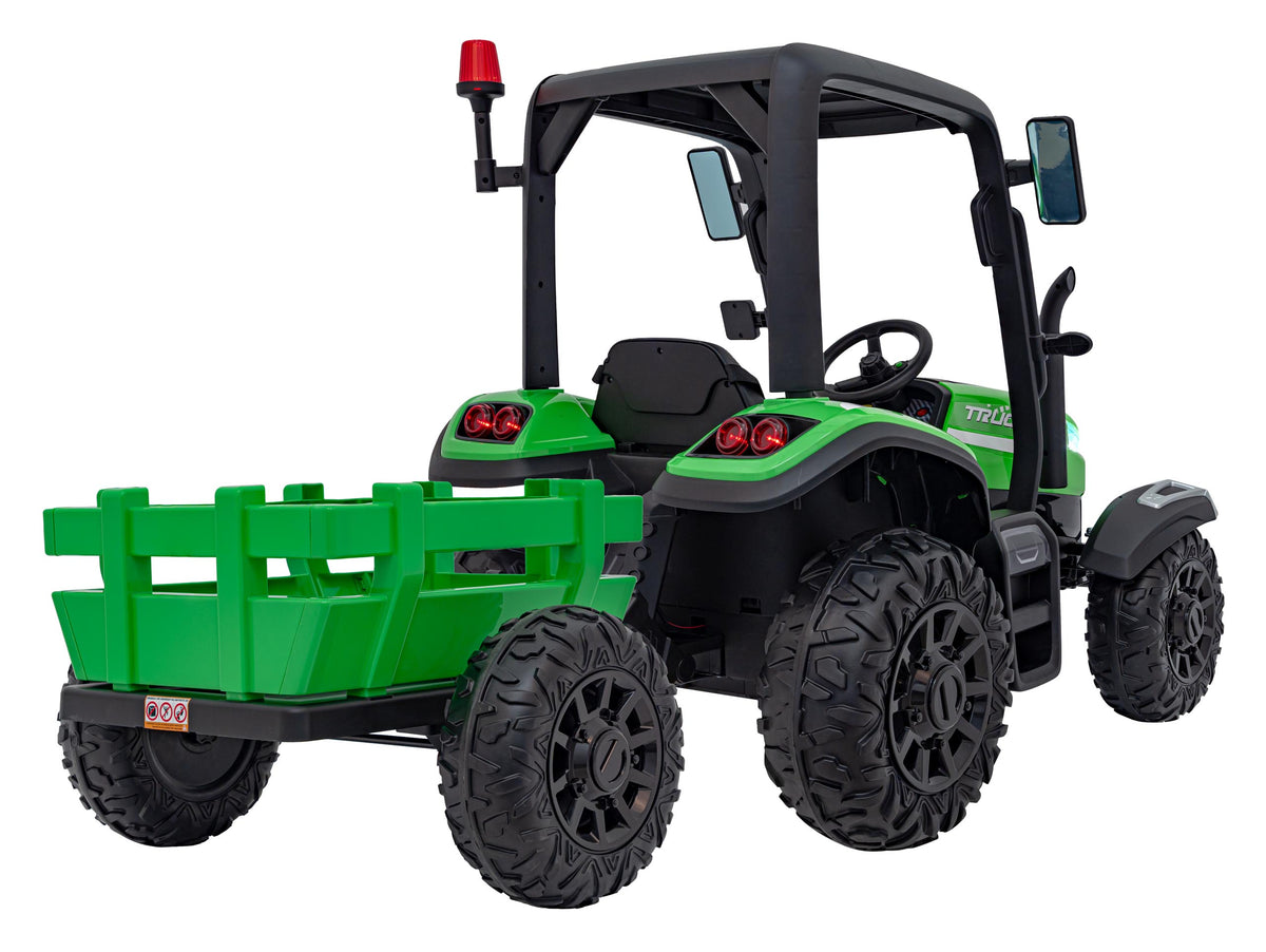 Elektrický traktor BLAST 24 V s prívesom – zelený