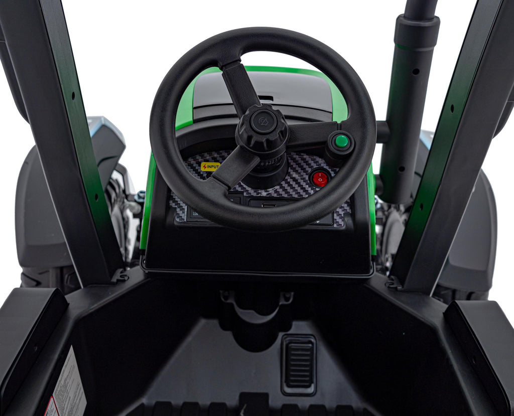 Elektrický traktor BLAST 24 V s prívesom – zelený