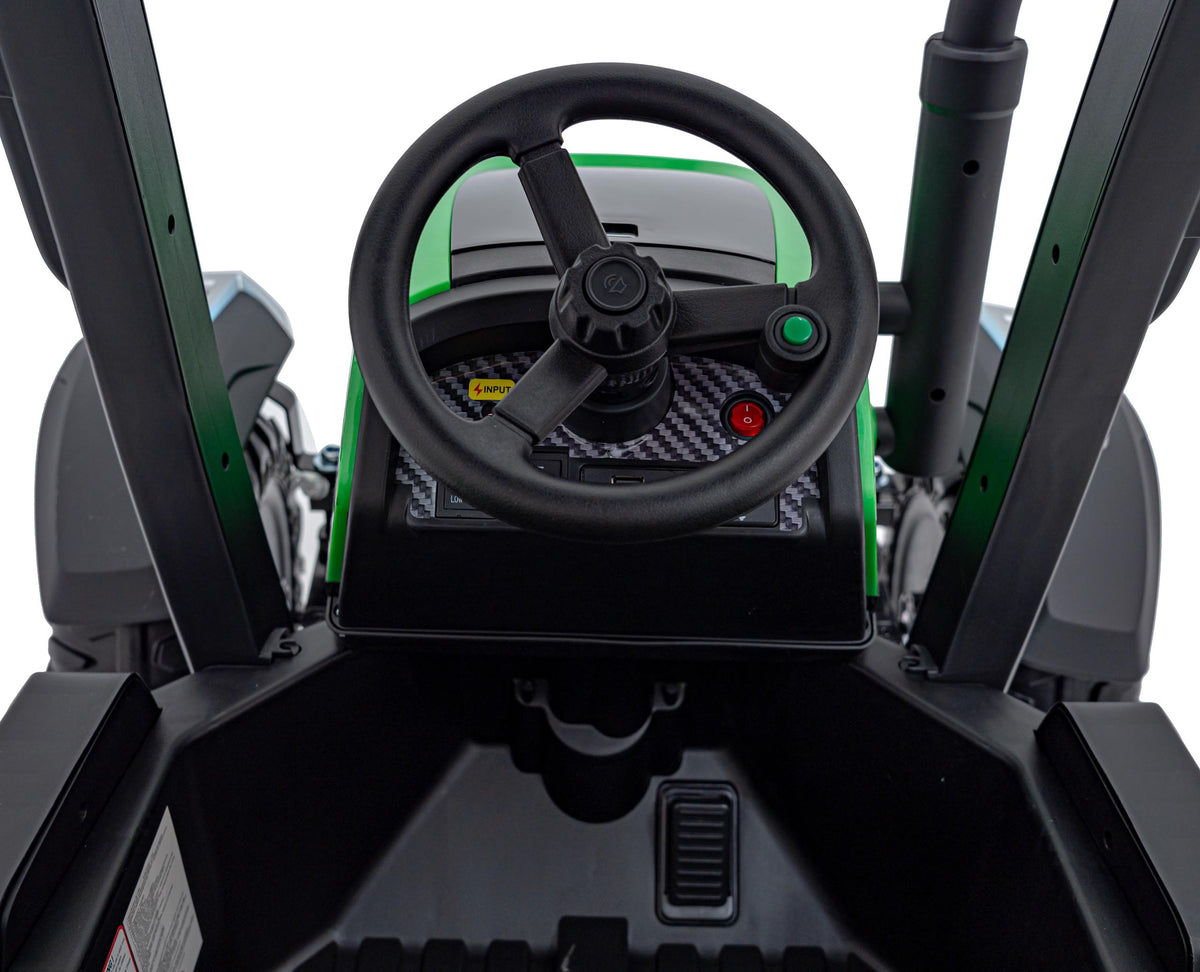 Elektrický traktor BLAST 24 V s prívesom – zelený