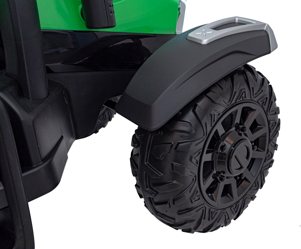 Elektrický traktor BLAST 24 V s prívesom – zelený