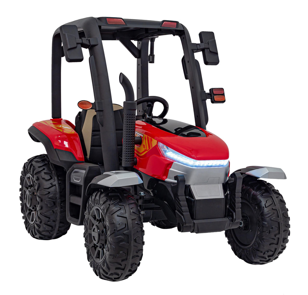 Elektrický traktor BLAST 24 V s prívesom – červený