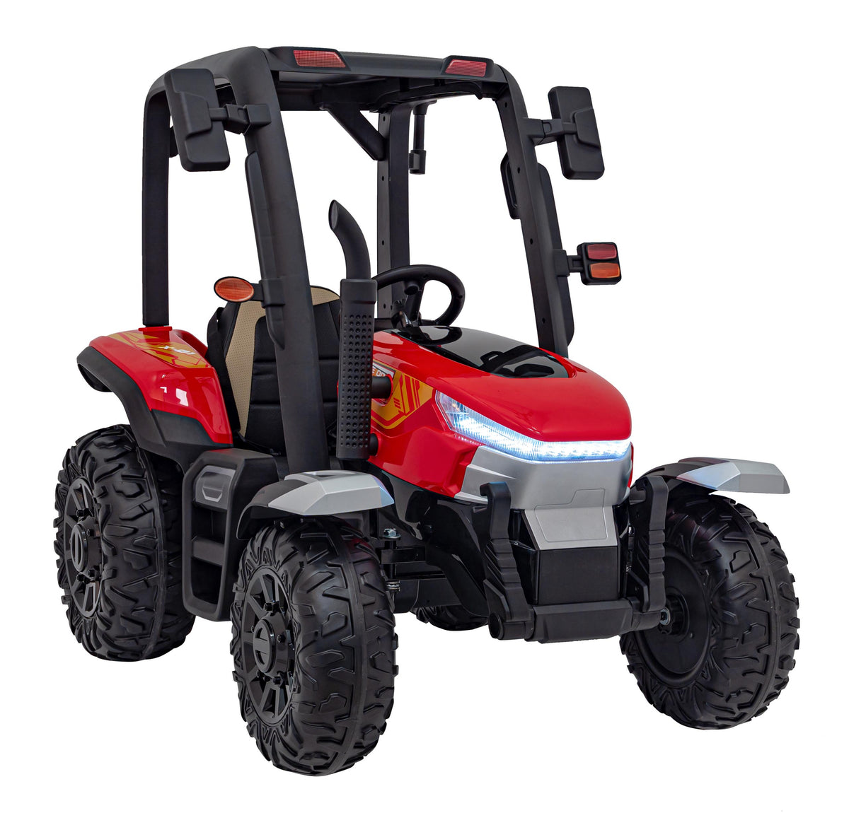 Elektrický traktor BLAST 24 V s prívesom – červený