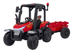 Elektrický traktor BLAST 24 V s prívesom – červený