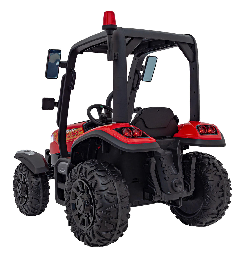 Elektrický traktor BLAST 24 V s prívesom – červený