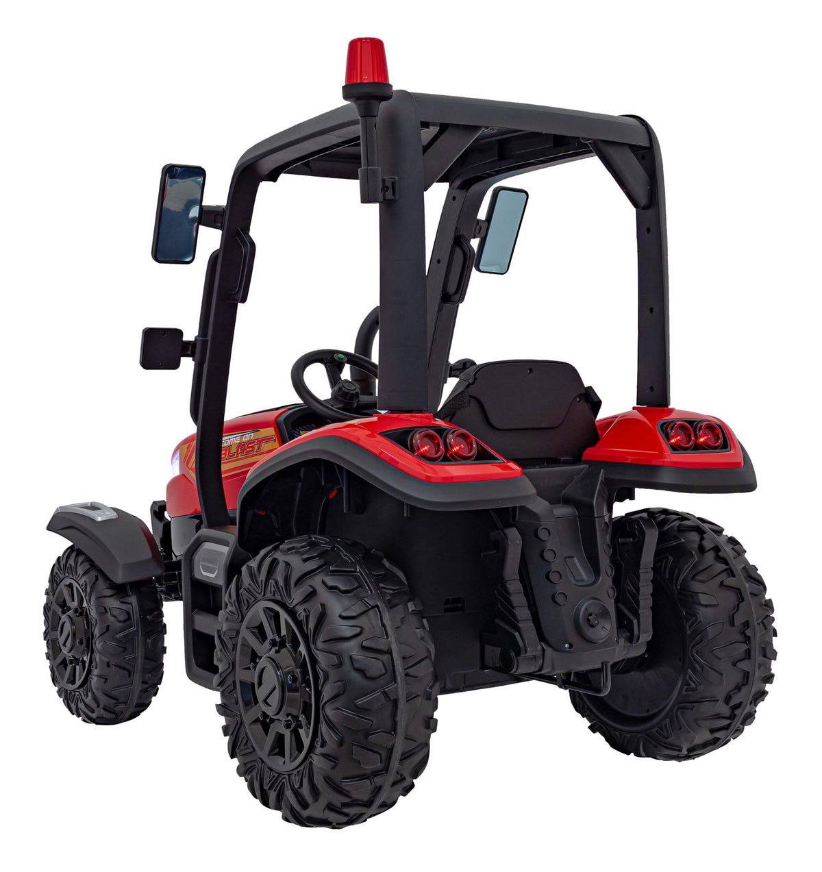 Elektrický traktor BLAST 24 V s prívesom – červený