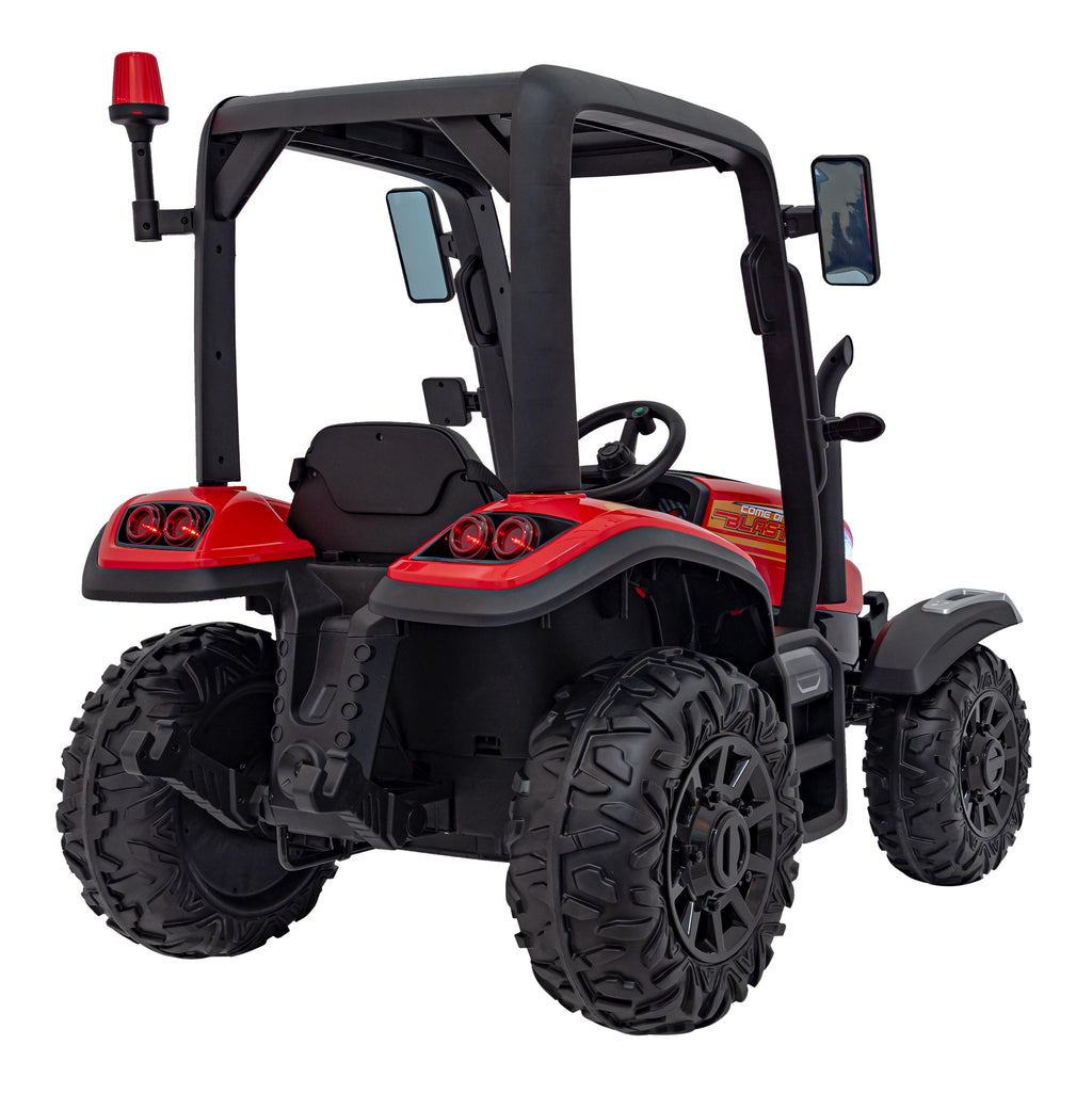 Elektrický traktor BLAST 24 V s prívesom – červený