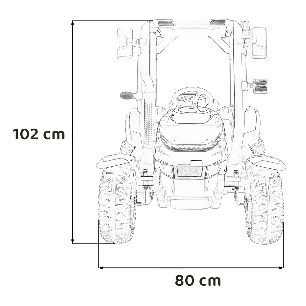 Elektrický traktor BLAST 24 V s prívesom – červený